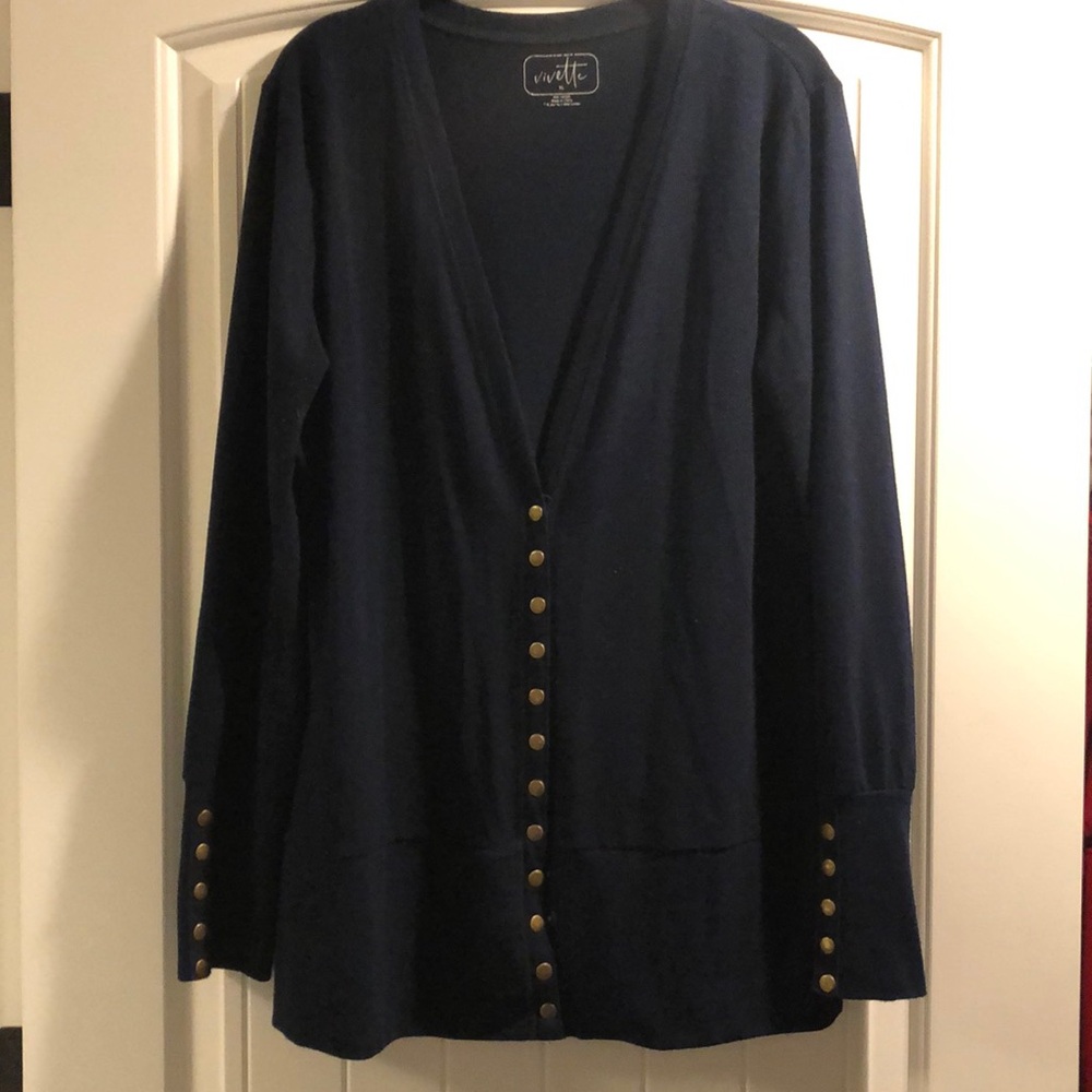 Navy Blue Button Cardigan